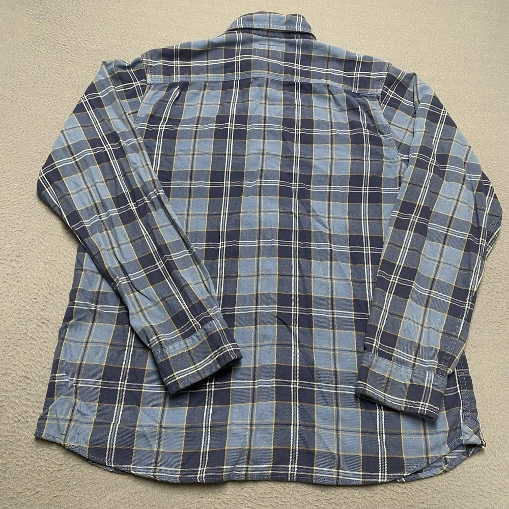 The North Face Shirt Mens Large Blue Plaid Flannel Long Sleeve Button Up Casual